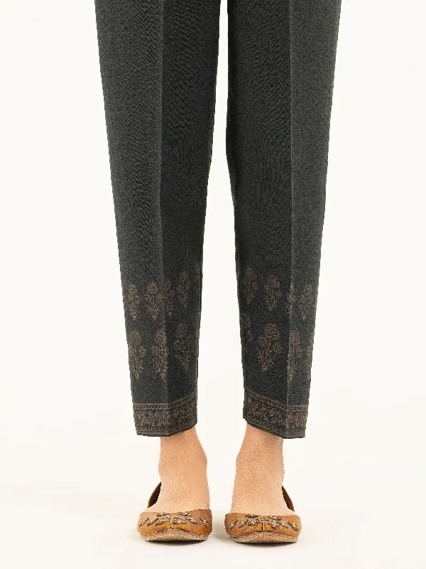 Printed Khaddar Trousers(Pret) Trousers sophisticated sleek