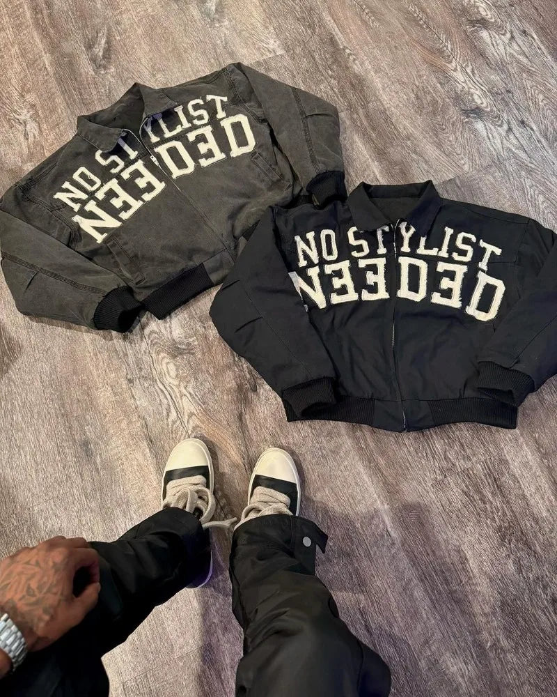 Advbridge Distressed Patchwork Jacket for Men Retro Street Letter Baseball Uniform High Street Thick Zipper Jacket Womens Streetwear 2025 Cotton Jacket Linen Jacket Terry Jacket Advbridge Distressed Patchwork Jacket for Men Retro Street Letter Baseball Uniform High Street Thick Zipper Jacket Womens Streetwear 2025 Cotton Jacket Linen Jacket Terry Jacket