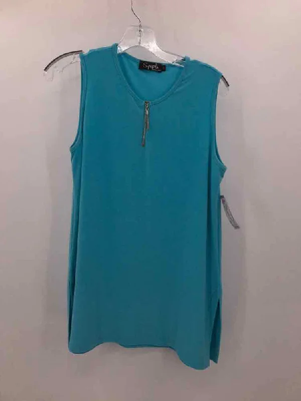 Pre-Owned Sympli Blue Size 10 Tank Top activewear tank top