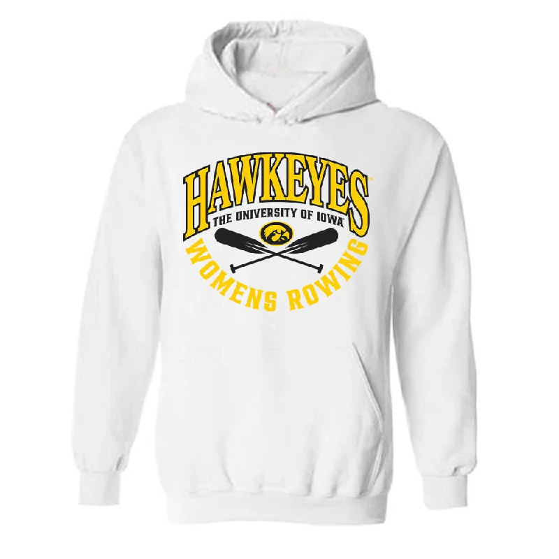 Iowa - NCAA Women's Rowing : Grace Hutt - Sports Shersey Hooded Sweatshirt Hoodie with Hem Patch Decorative Personalized