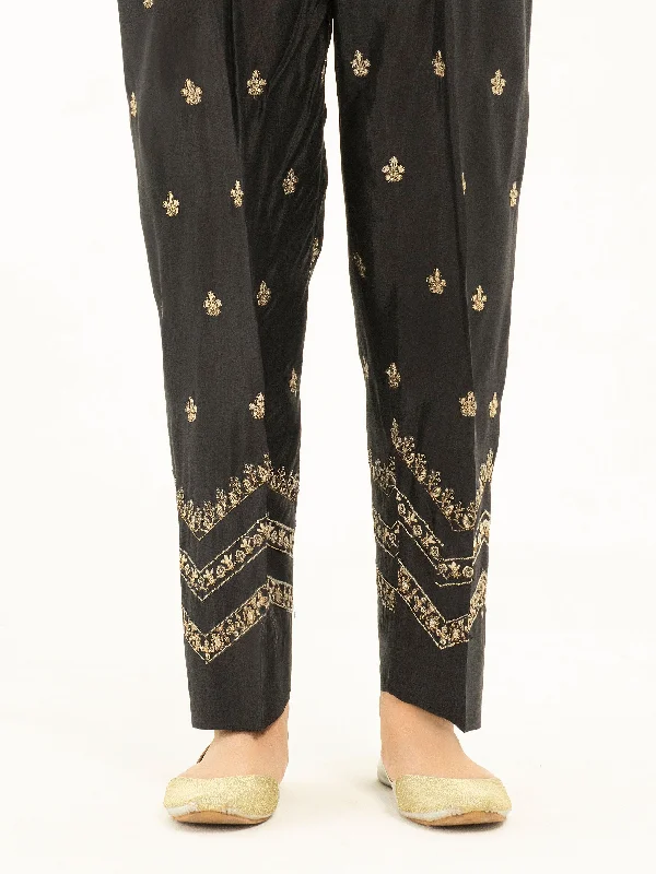 Embroidered Silk Trousers Trousers versatile functional