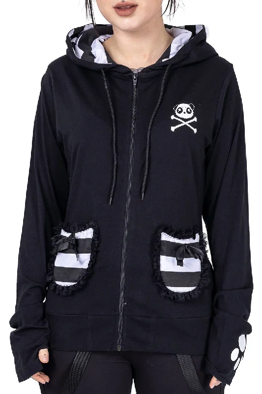 Killer Panda KP Frill Hoodie Hoodie with Mock Neck Collared Structured