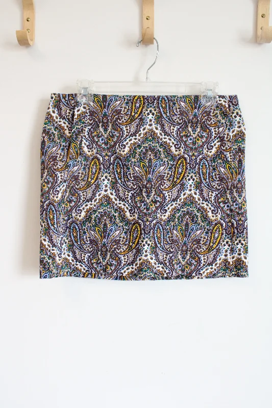 J.Crew Stretch Paisley Mini Skirt | 6 cashmere skirt plush