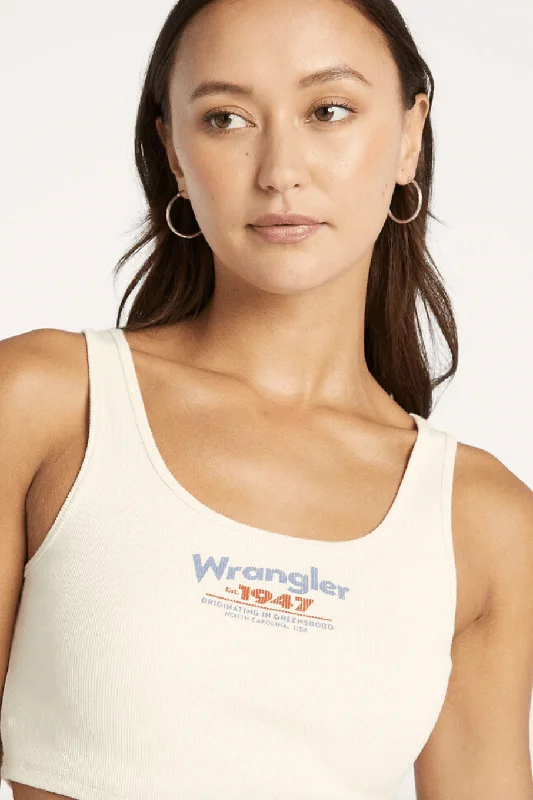 WRANGLER THE REACTION TANK - 1947 ECRU turquoise tank top