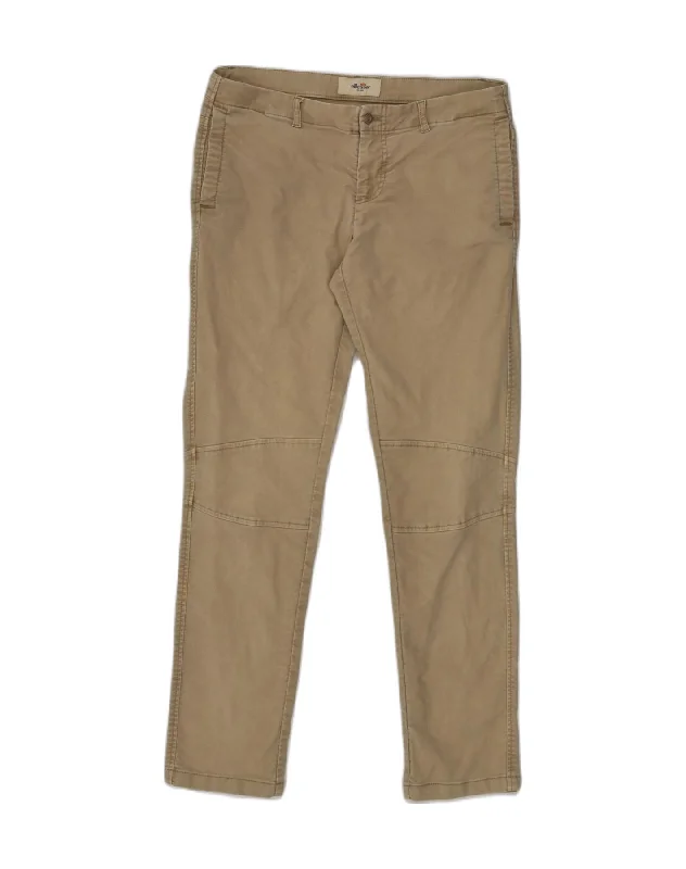 ELLESSE Womens Slim Chino Trousers IT 46 Large W32 L30 Beige Cotton Trousers Handmade Artisanal