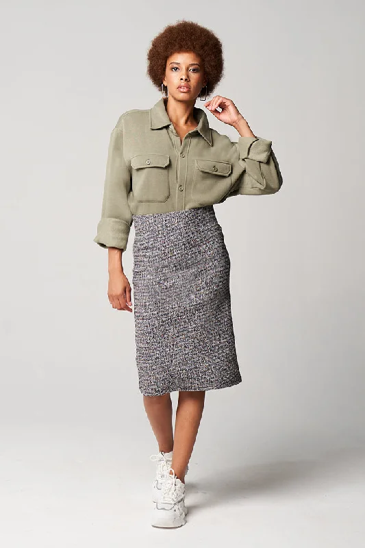 Midi Skirt ribbed skirt waist