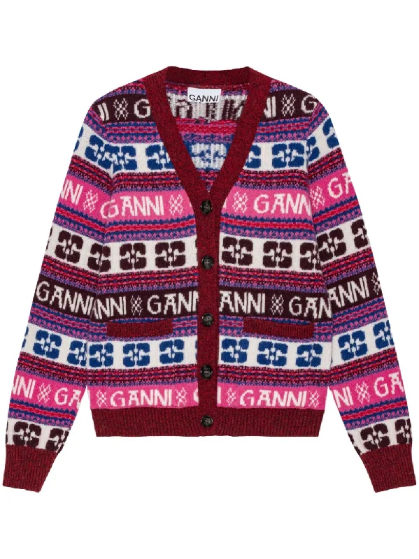 Ganni Women's Sweaters Multicolour Jersey Fabric Tulle Fabric Batik Fabric