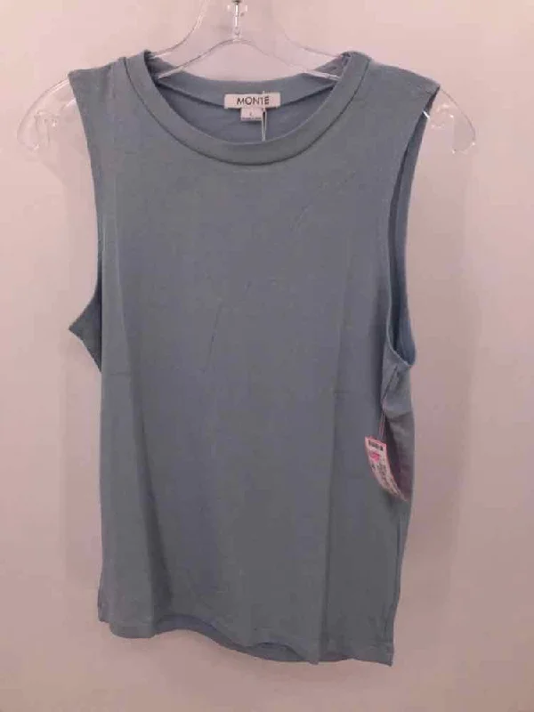 Pre-Owned Monte Blue Size Large Tank Top soft tank top