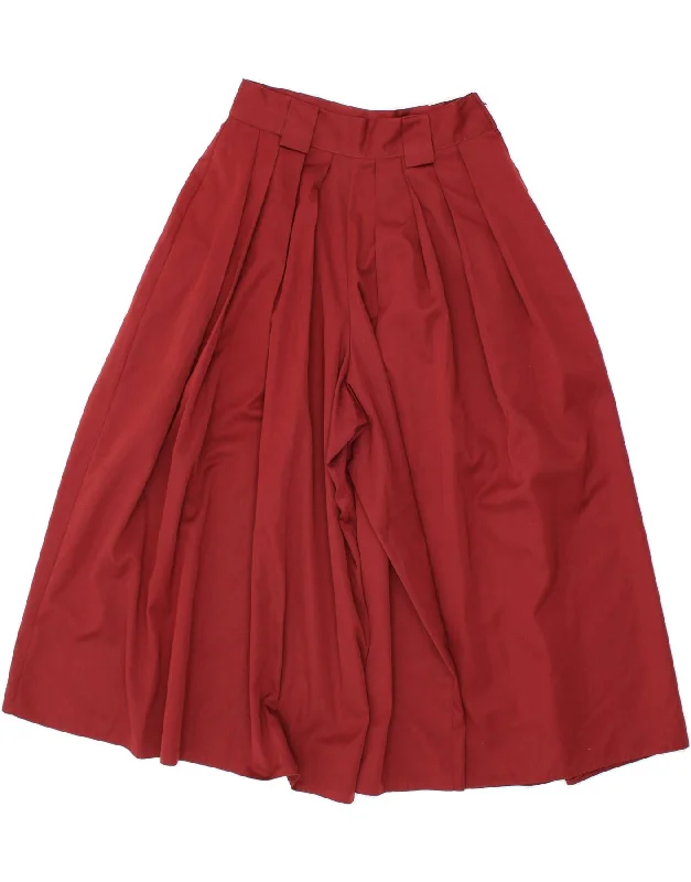 VINTAGE Womens High Waist Cullotes Capri Trousers W26 Small Red Trousers Summer Linen VINTAGE Womens High Waist Cullotes Capri Trousers W26 Small Red Trousers Summer Linen