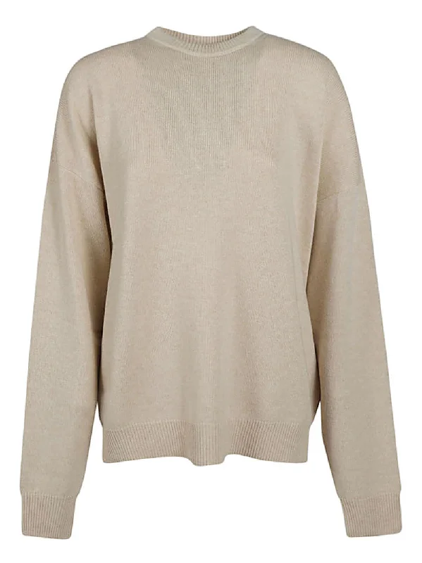 Balenciaga Women's Sweaters Beige Silk Blend Satin Velvet