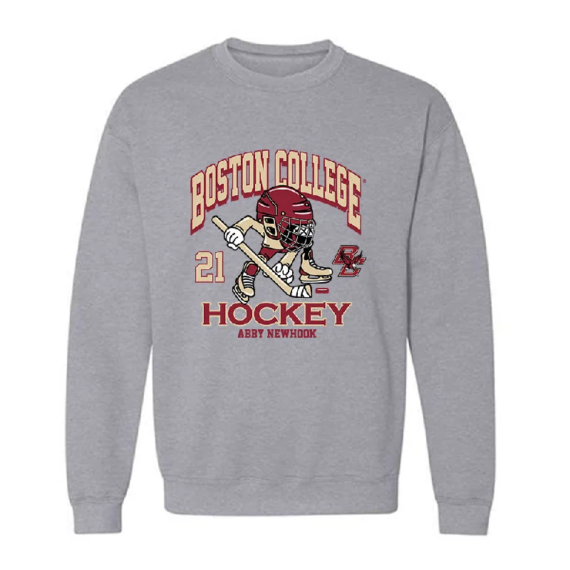 Boston College - NCAA Women's Ice Hockey : Abby Newhook - Crewneck Sweatshirt Fashion Shersey Hoodie with Zipper Placket Modern Functional Boston College - NCAA Women's Ice Hockey : Abby Newhook - Crewneck Sweatshirt Fashion Shersey Hoodie with Zipper Placket Modern Functional
