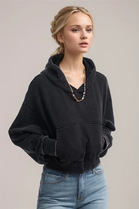Hazel Blues® | Basic Bae Kangaroo Pocket Long Sleeve Cropped Hoodie Hoodie with Print Artistic Unique Hazel Blues® | Basic Bae Kangaroo Pocket Long Sleeve Cropped Hoodie Hoodie with Print Artistic Unique