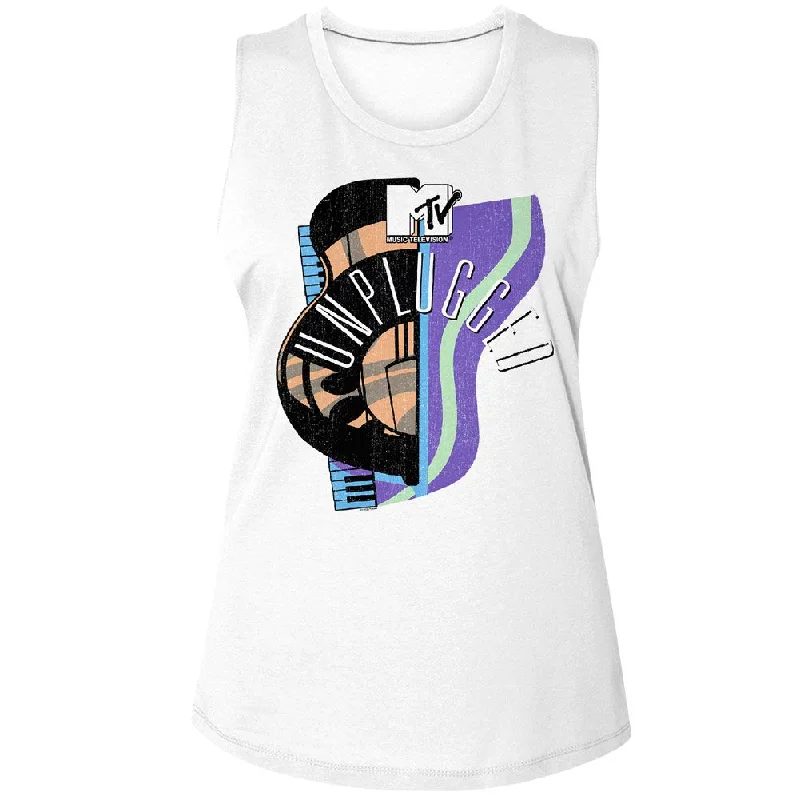 MTV Muscle Tank for Ladies, MTV Guitar Hot Piano lime green tank