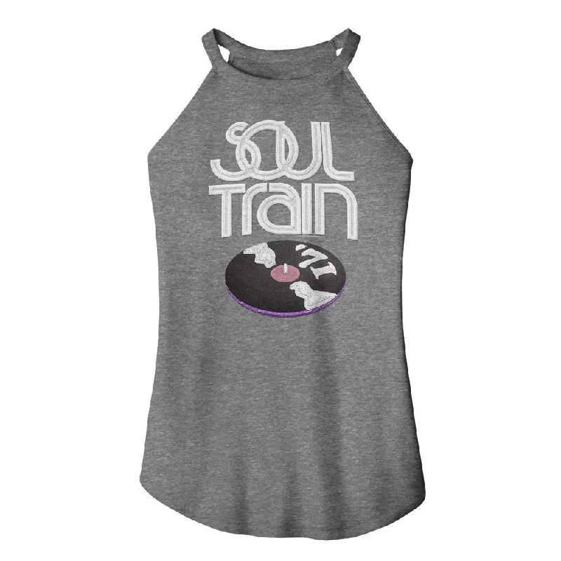 SOUL TRAIN Eye-Catching ROCKER Tank Top, Faux Embroidery mesh tank top