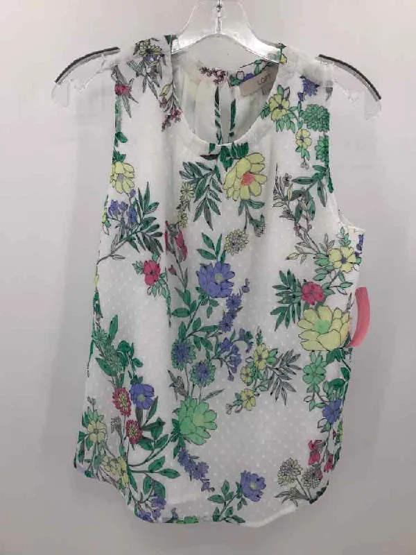 Pre-Owned Loft Ivory Size Small Floral Tank Top bold tank top