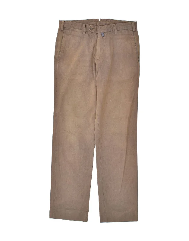 MASSIMO DUTTI Womens Straight Chino Trousers W30 L30 Brown Cotton Trousers versatile functional