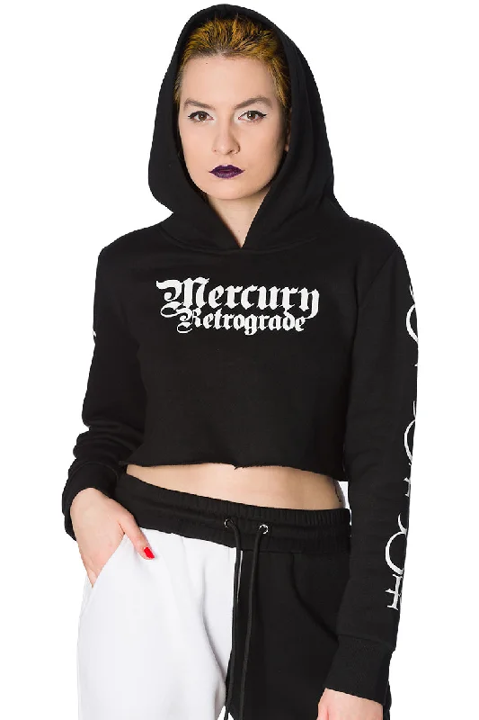 Banned Mercury Retrograde Hoodie Hoodie with Hem Lace Feminine Delicate