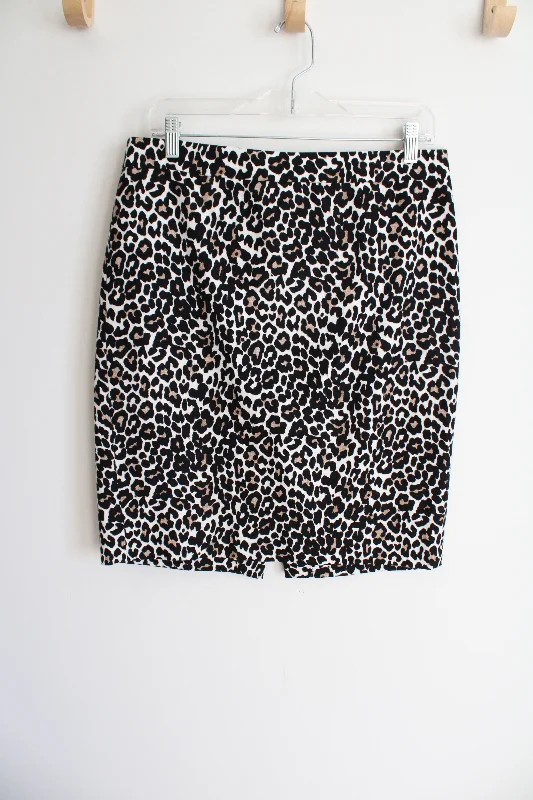 J.Crew Leopard Print Cotton Pencil Skirt | 6 cashmere skirt rich