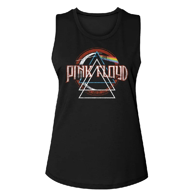 Women Exclusive PINK FLOYD Eye-Catching Muscle Tank, Triangle Triad stretchy tank top