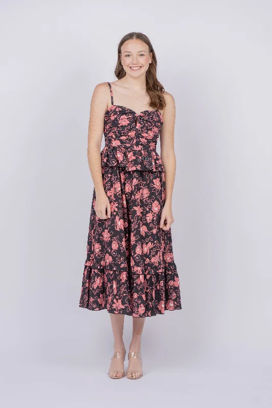 Tanya Taylor Tessa Dress in Black Multi