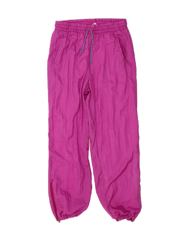 VINTAGE Womens Tracksuit Trousers Joggers UK 16 Large Pink Polyamide Trousers Denim Distressed VINTAGE Womens Tracksuit Trousers Joggers UK 16 Large Pink Polyamide Trousers Denim Distressed