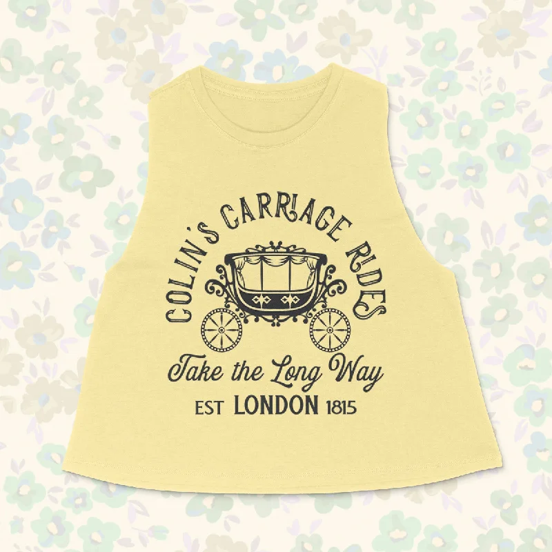 COLIN'S CARRIAGE RIDES Women's Racerback Cropped Tank stylish tank top