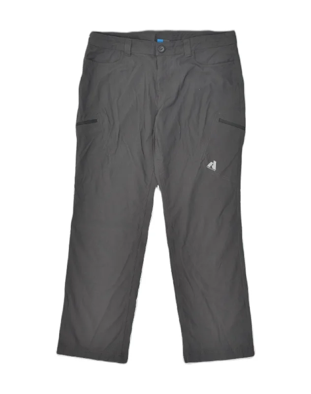 EDDIE BAUER Womens Straight Cargo Trousers US 12 Large W32 L28  Grey Nylon Trousers Brand Named
