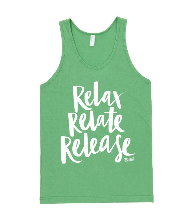 Relax, Relate, Release Tank mesh tank top