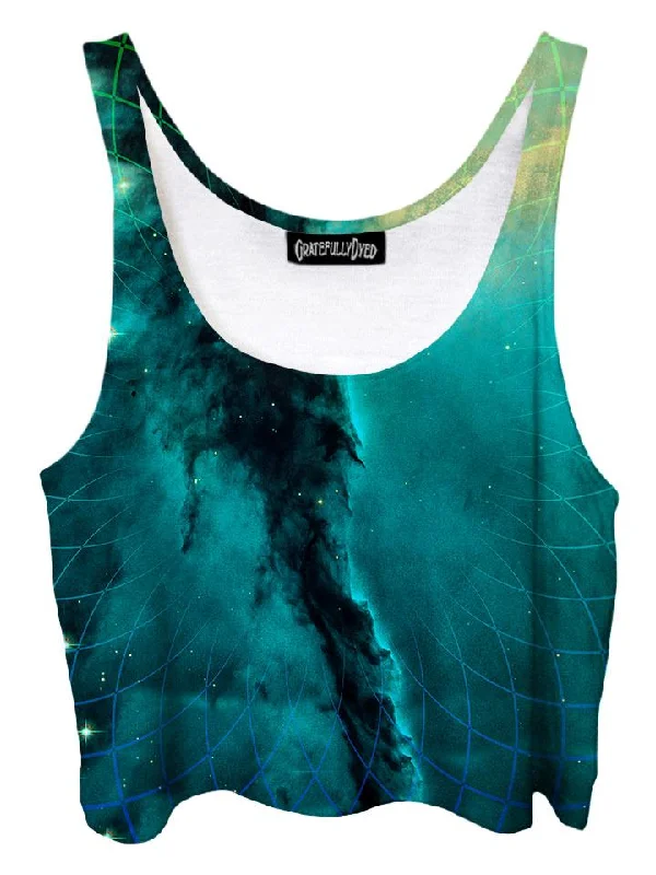 Geometric Cloud Cluster Galaxy Crop Top Hooded Caped Shawl Collar
