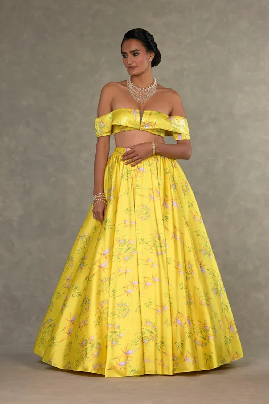 Lemon Yellow Juhi Skirt Set cashmere skirt fine