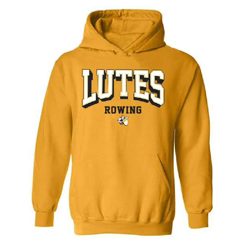 PLU - NCAA Women's Rowing : Kaitlyn Ronsse - Hooded Sweatshirt Classic Shersey Hoodie with Frayed Bohemian Relaxed