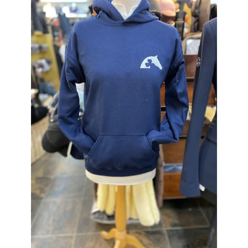 Irish Showjumping Hoodie Adult Navy Hoodie with Button Classic Timeless