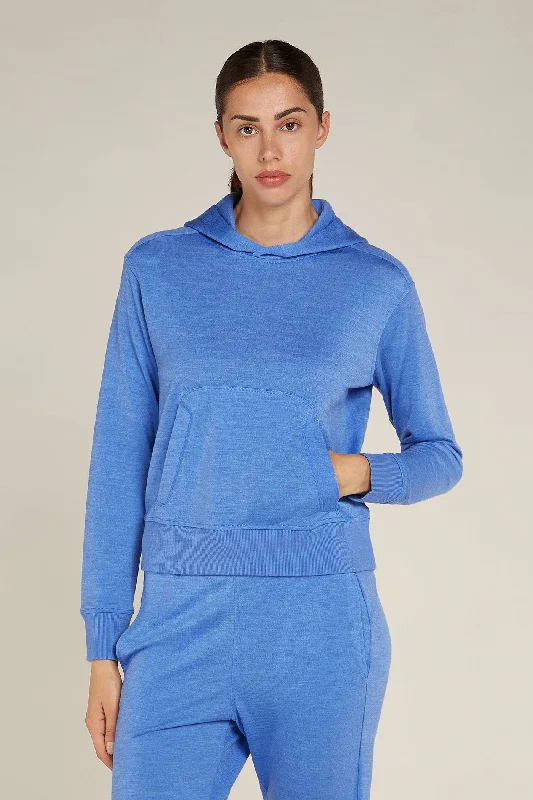 Womens Merino Crush II Long Sleeve Hoodie Hoodie with Hem Lace Feminine Delicate