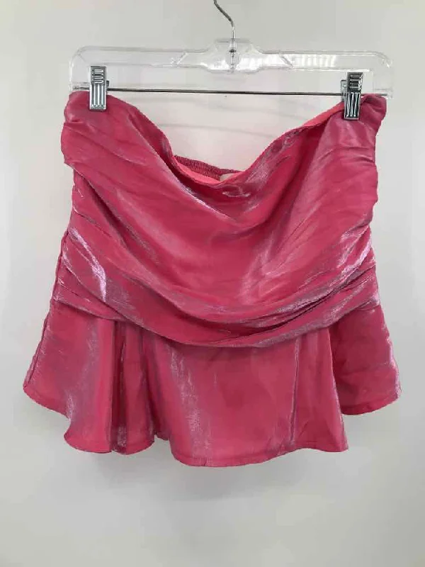 Pre-Owned Luxuoire Pink Size Large Strapless Tank cherry red tank