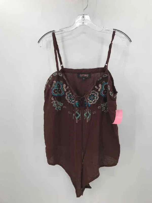 Pre-Owned Shyanne Brown Size Large Tank Top sleep tank top
