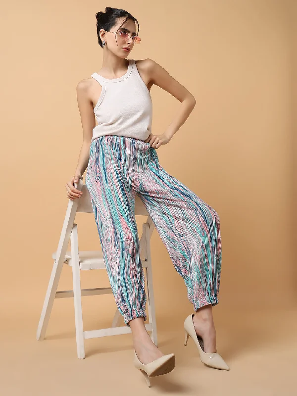 Women Solid Sea Green Trouser-8162-Seagreen Trousers versatile functional
