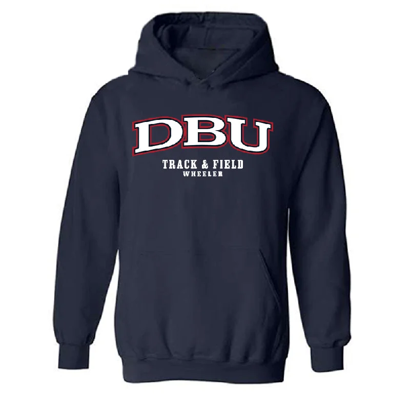 Dallas Baptist - NCAA Women's Track & Field : Cierra Wheeler - Classic Shersey Hooded Sweatshirt Hoodie with Contrast Stitching Detailed Premium