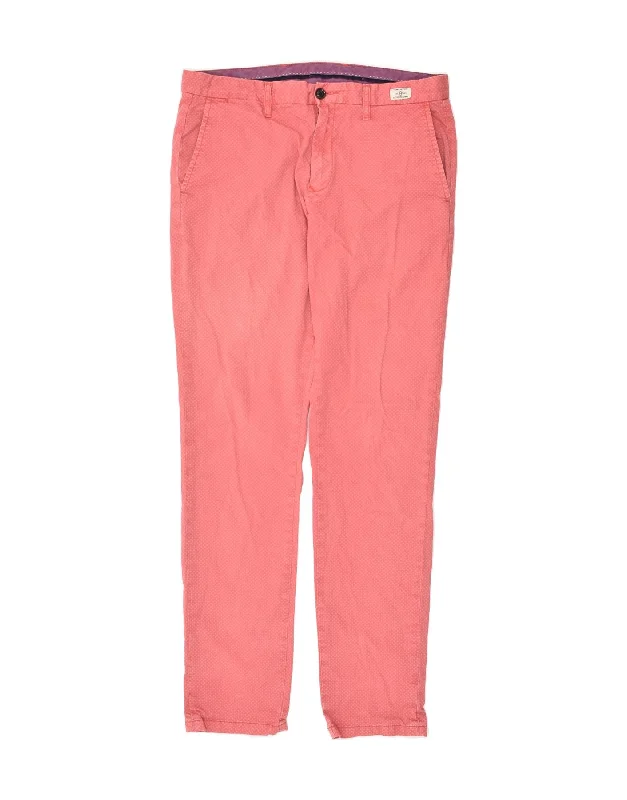 TOMMY HILFIGER Womens Slim Chino Trousers W34 L34 Pink Cotton Trousers stylish modern