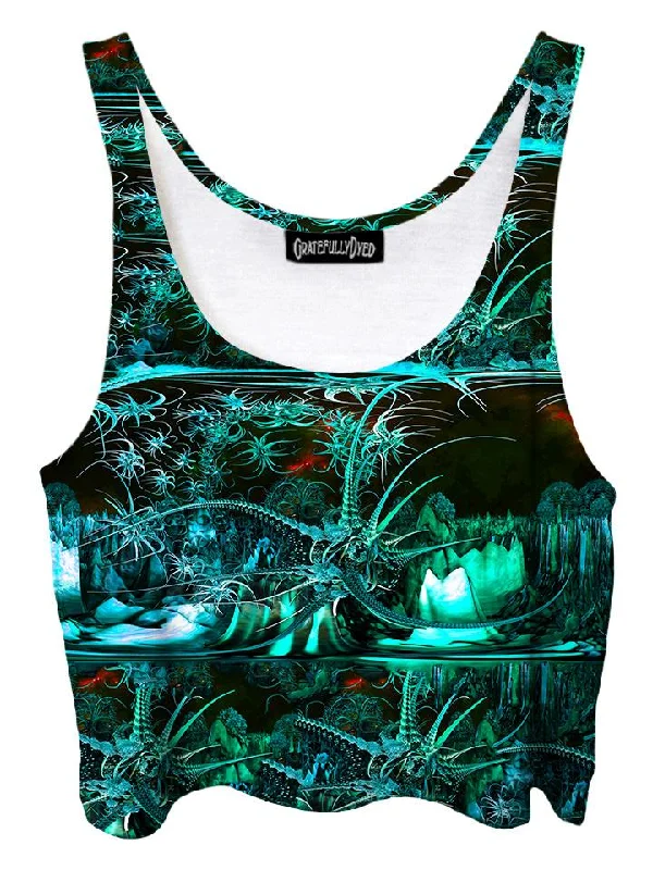 Tropic Thunder Alien Galaxy Crop Top Rayon Velvet Corduroy