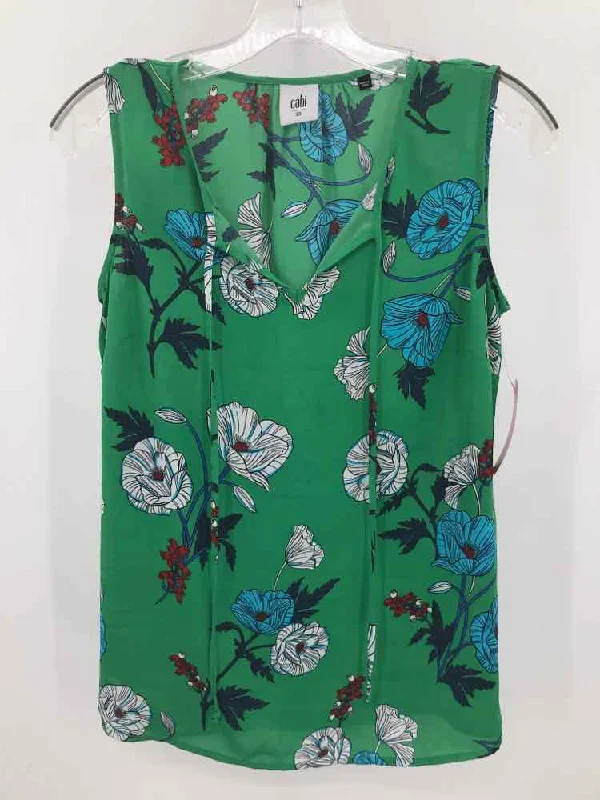 Pre-Owned Cabi Green Size XS Floral Tank Top vintage tank top