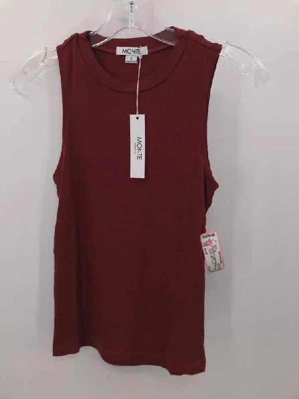 Pre-Owned Monte Red Size Small Tank Top loose fit tank