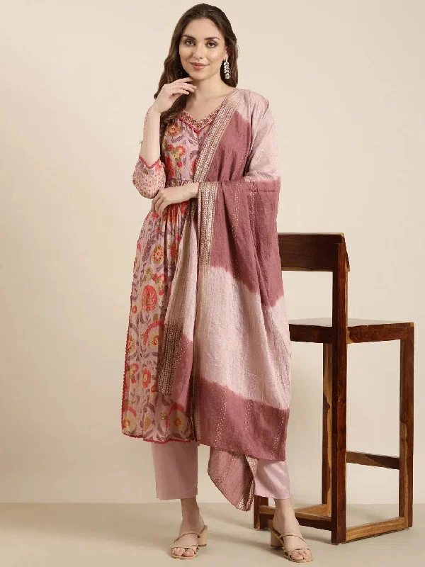 Women Anarkali Peach Ethnic Motifs Kurta and Trousers Set Comes With Dupatta-BC-SK-1829-Peach Trousers Ceremony Elegant Women Anarkali Peach Ethnic Motifs Kurta and Trousers Set Comes With Dupatta-BC-SK-1829-Peach Trousers Ceremony Elegant