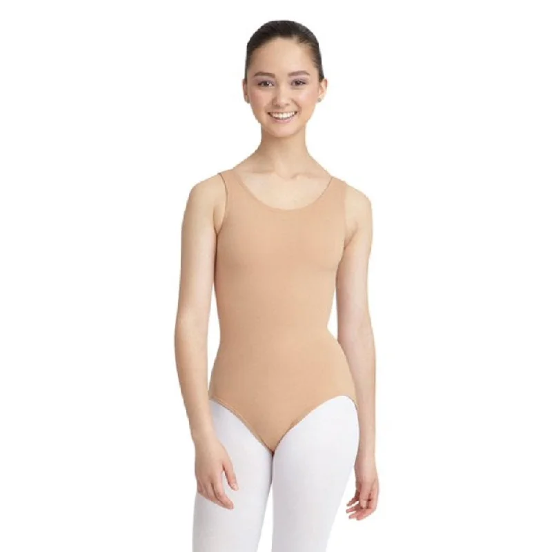 Capezio Women's Tank Leotard, Light Suntan, L one shoulder tank