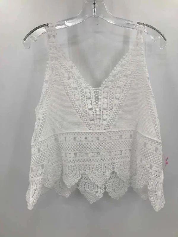 Pre-Owned Bluivy White Size Large Knit Tank Top bright tank top
