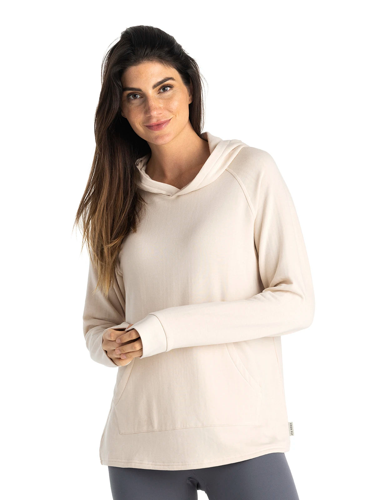 Women's Bamboo Lightweight Fleece Hoodie - Stone Hoodie with Front Slit Layering Stylish