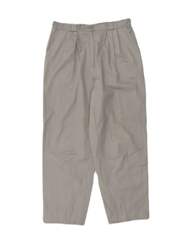 VINTAGE Womens Pegged Casual Trousers IT 42 Medium W30 L27 Grey Cotton Trousers sophisticated sleek VINTAGE Womens Pegged Casual Trousers IT 42 Medium W30 L27 Grey Cotton Trousers sophisticated sleek