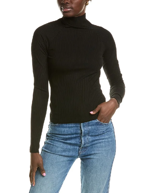 Enza Costa Twist-Back Sweater Striped Floral Plaid
