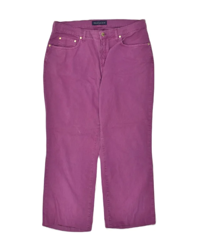 TRUSSARDI Womens Straight Chino Trousers W34 L26 Purple Cotton Trousers luxurious high-end TRUSSARDI Womens Straight Chino Trousers W34 L26 Purple Cotton Trousers luxurious high-end
