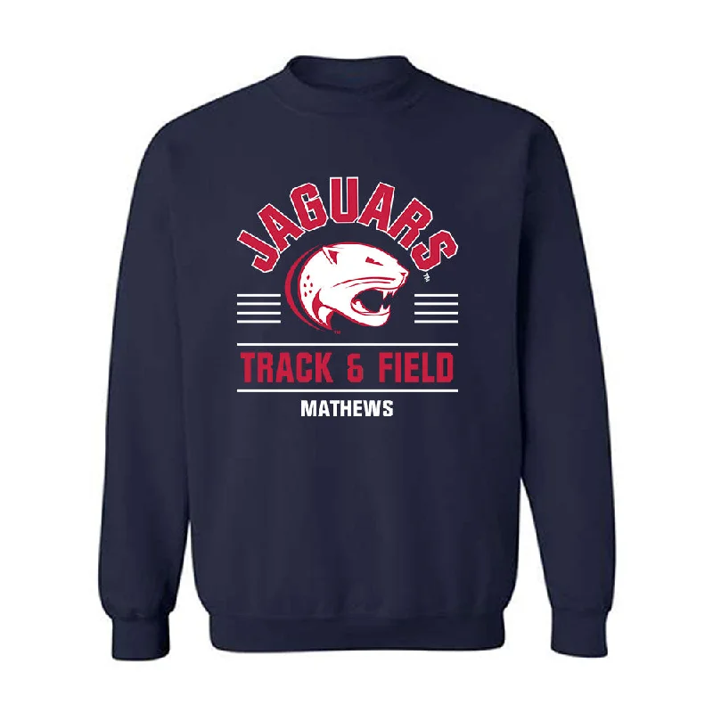 South Alabama - NCAA Women's Track & Field : Morgan Mathews - Classic Fashion Shersey Crewneck Sweatshirt Hoodie with Hem Elastic Stretchable Comfortable