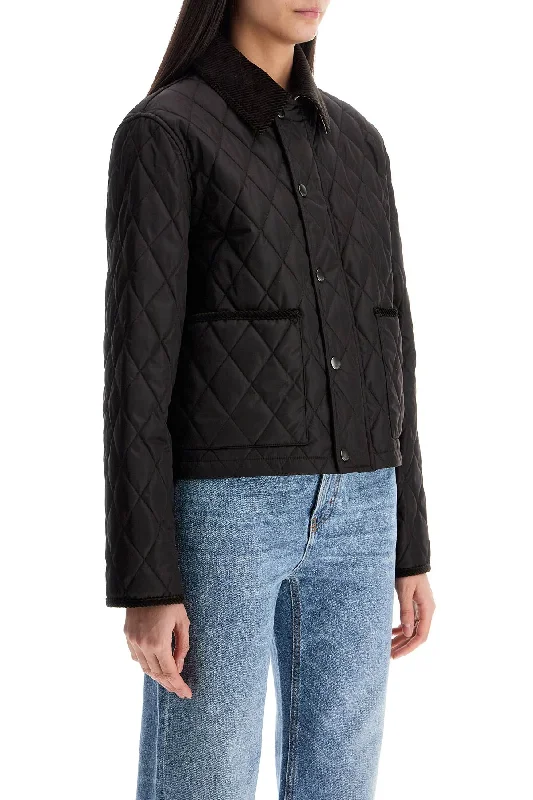 Burberry Black Quilted Nylon Cropped Jacket With High Collar Rayon Jacket Velvet Jacket Corduroy Jacket Burberry Black Quilted Nylon Cropped Jacket With High Collar Rayon Jacket Velvet Jacket Corduroy Jacket